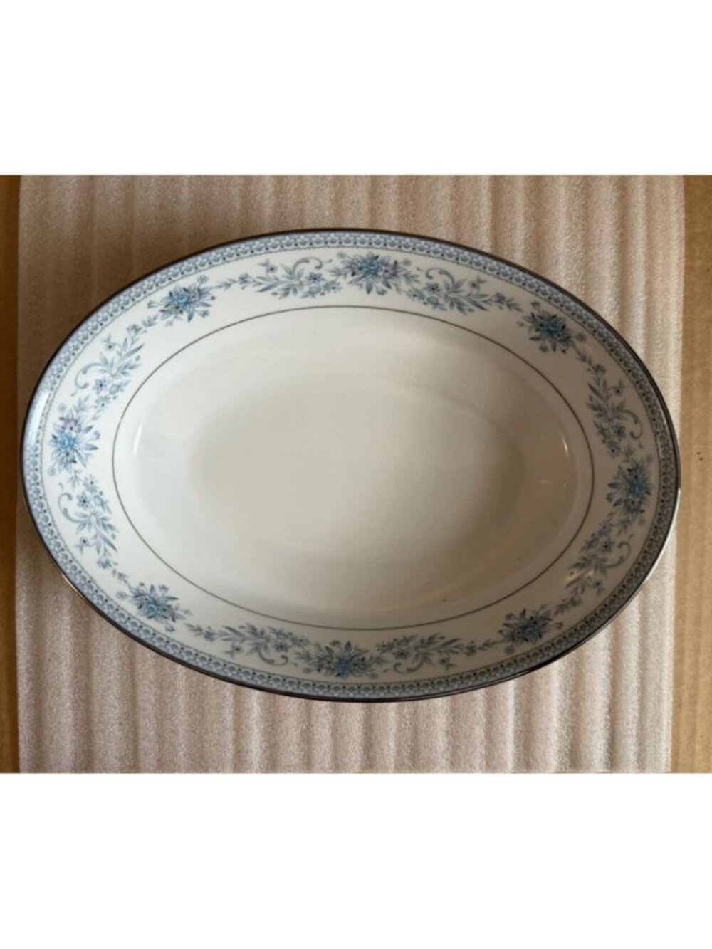 NORITAKE Fine China Blue Hill Vegetable Serving Bowl 9 3/4 Oval * Discontinued